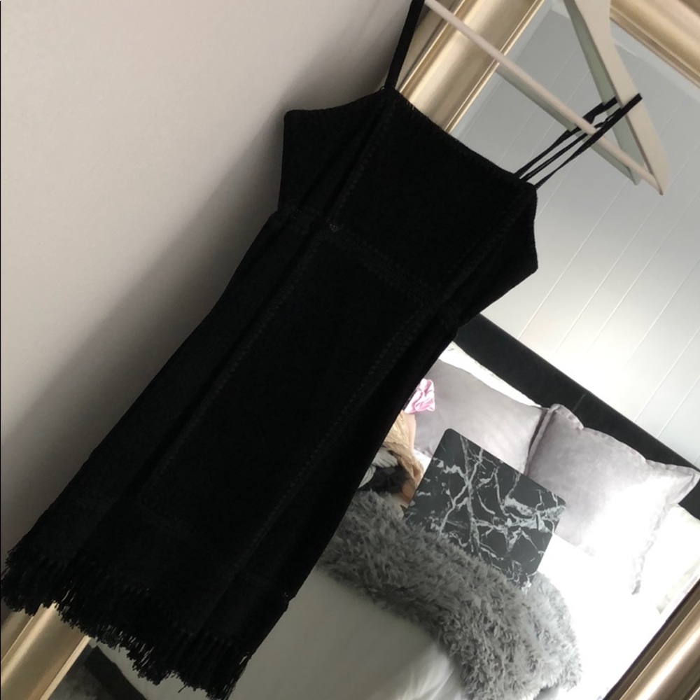 BEBE BLACK SUEDE DRESS